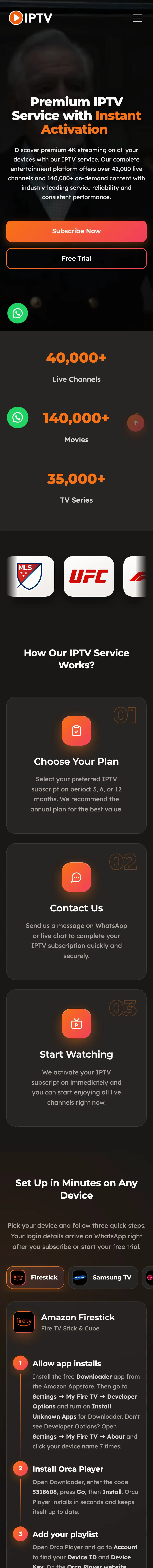 Modello IPTV Horizon su smartphone